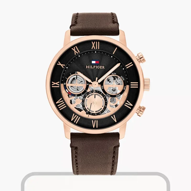 Tommy Hilfiger Legend Multifunction Leather Dial Men's Watch- 1710566